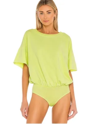 Free People - Cozy Cool Girl Bodysuit Neon Lighting Bug Oversized thumbnail 2