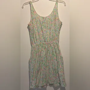 Lilly Pulitzer Classic Print Tank Mini Dress Cinch Tie Waist Pockets Size XS thumbnail 2