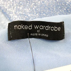NEW Naked‎ Wardrobe Womens XL Blue Shimmer Glow For It Cowl Drape Halter Top thumbnail 6