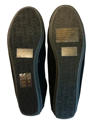Michael Kors Black Suede Moccasin Slippers Faux Shearling NWOT Size 8.5M thumbnail 5