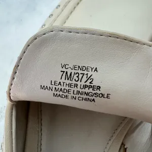 Women's Vince Camuto Jendeya Loafers Size 7 Beige Parchment Silver Studs thumbnail 5