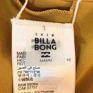 Billabong‎ Bikini Top Womens Medium Yellow Floral Excellent Scoop Neck XT301BBE thumbnail 5