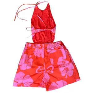 Staud Georgia Halter Neck Floral Print Romper thumbnail 8