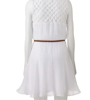 Lily Rose White Lattice Belted Skater Sundress thumbnail 3