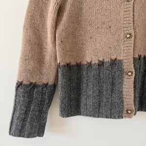 J. Jill Tan and Gray Wool Cardigan Sweater thumbnail 2