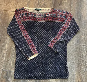 Ralph‎ Lauren Navy and Red Patterned Sweater thumbnail 1