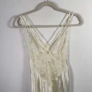 Victoria's Secret Vintage 90s Y2K Cream Slip Dress Lingerie Satin Lace Womens Sm thumbnail 5