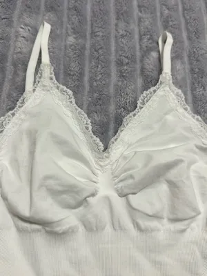 White Lace Seamless Shapewear Bodysuit - Thong Style - Size L thumbnail 2