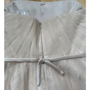 White by Vera Wang Champagne Strapless Tulle Lace Bridesmaid Dress Women 0 NWOT thumbnail 6