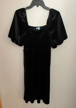Draper James Black Velvet‎ Smocked Dress Size M thumbnail 1