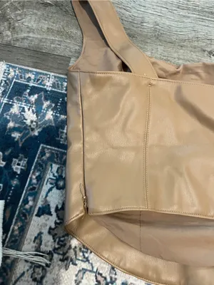 Abercrombie Brown Faux-Leather Corset Tank Top - Women thumbnail 9