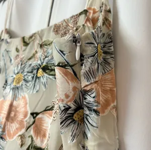 New Summer Floral Print Satin Barbie Sleeveless Midi Dress Size Medium thumbnail 8