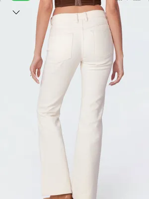Edikted - Cream Low-Rise Jeans thumbnail 2
