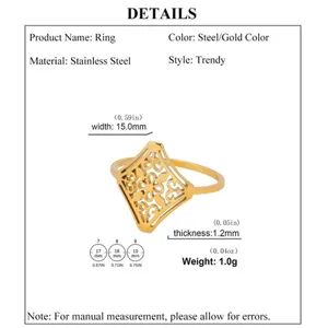 NEW 14k Yellow Gold Plated Stainless Steel Filigree Ring, Size 6‎ thumbnail 9