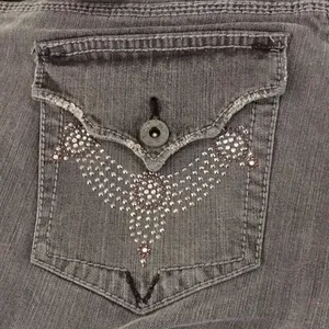 L.E.I. Denim Jeans Grey Wash Juniors 14 Low Rise Hiphugger Bootcut Stretch Belt thumbnail 6