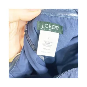 J. Crew Strapless A-Line Dress Textured‎ Cotton Navy Lined Size 2 Summer Preppy thumbnail 5