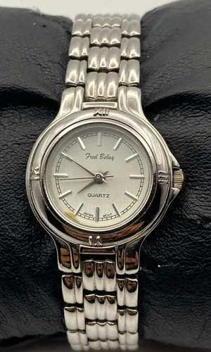 Elegant Fred Belay Ladies Silver Tone Stainless Steel Watch New Battery thumbnail 1