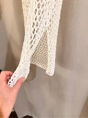 Women's Cream Crochet Beach Cover-Up Dress thumbnail 2