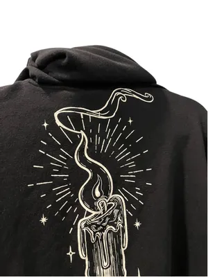 Disney Hocus Pocus Black Flame Candle Hoodie Halloween Unisex Size Small Cat thumbnail 7