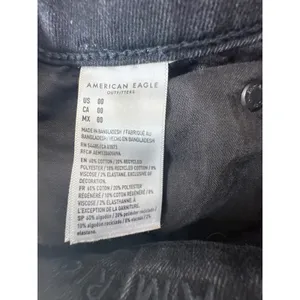 American Eagle Next Level Stretch Distressed Black‎ Denim Shorts Womens Size 00 thumbnail 3