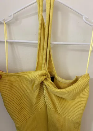 Yellow One Shoulder 1960 Midi Dress thumbnail 4