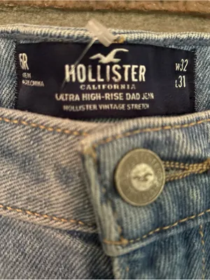 Hollister Light Blue Ultra High-Rise Dad Jeans thumbnail 2