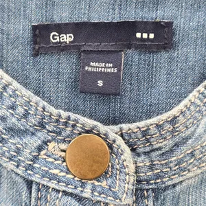 Gap Blue Demin Jeans Cotton Western Shirt Short Sleeve Top‎ Small thumbnail 7