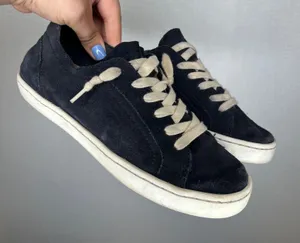 Dolce Vita Zina Black Suede Low Top Sneakers Womens Size 8 Lace Up Flat Shoes thumbnail 1