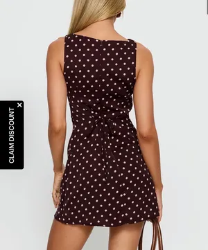 princess polly kherin boat neck romper wine polka thumbnail 2