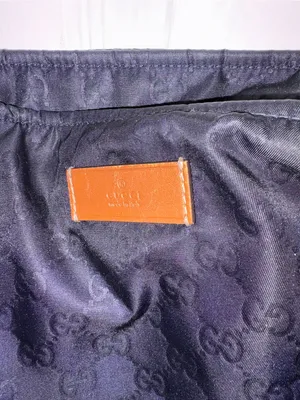 Gucci Gg Crossbody Tote Bag in Navy with Tan Strap thumbnail 4