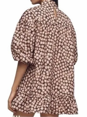 NEW Anthropologie Long-Sleeve Mock-Neck Swing Mini Dress size xsp thumbnail 3