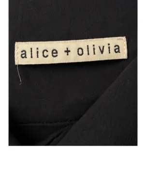 Alice + Olivia Gray Black Brocade Lace V-Neck Sheath Dress Medium thumbnail 5