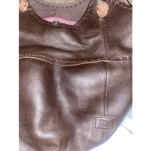 THE SAK Indio Shoulder Handbag Purse Brown Bucket Bag Woven Straps Leather EUC thumbnail 6