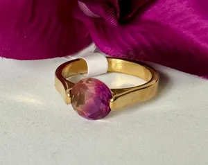 Pink Stainless Steel Ring, Size 10 thumbnail 1
