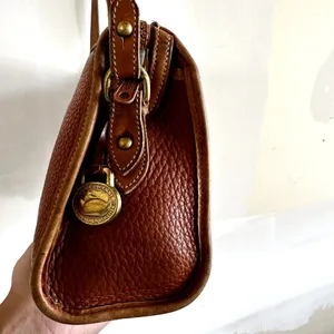 Vintage Dooney & Bourke Crossbody Satchel Bag Adjustable Zip Closure Brown thumbnail 5