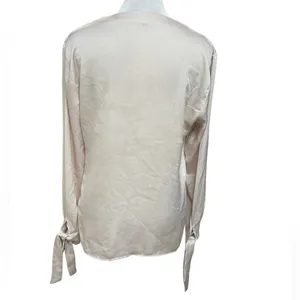 Banana Republic Beige Long Tie Sleeve V-Neck Blouse Size XS thumbnail 6