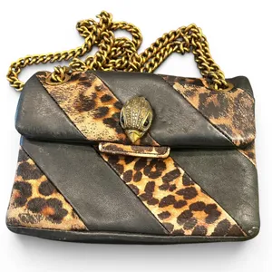 Kurt Geiger Soho small crossbody purse shoulder bag leopard print calf hair thumbnail 1