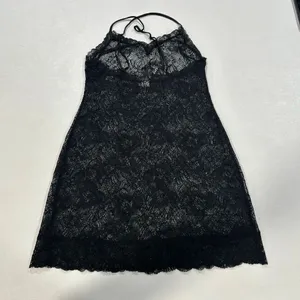 Victoria’s Secret Black Lace Slip Dress Medium Sheer Lingerie Adjustable Straps thumbnail 2