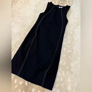 Aritzia Babaton black mini dress white stitching women’s size 2 thumbnail 3