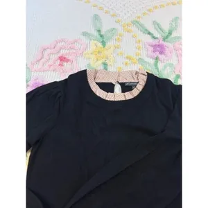 Adrianna Papell Black Pink‎ Polka Dot Layered Sweater Size S thumbnail 11