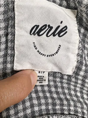 Aerie Patchwork Plaid Cotton Button Down Shirt Small Oversized Fall Top Everyday thumbnail 7