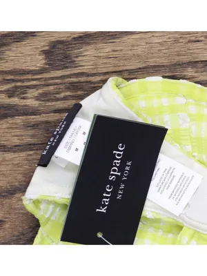 NWT Kate Spade Check Underwire Bikini Swim Top Nappa Cabbage Green Multi M thumbnail 5