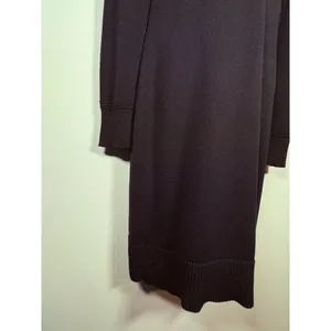 Lauren Ralph Lauren Mock Neck Quarter Zip Long Sweater Dress Black‎ Size PS thumbnail 4