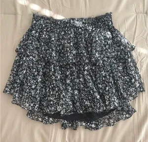 Love Shack Fancy Black Ruffle Mini Skirt thumbnail 1
