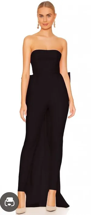NWT Nookie Reese Black‎ Strapless Bow Jumpsuit Sz XS $289 thumbnail 1