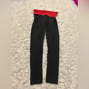 Aerie Slim Gym Skinnie gray pink fold over leggings workout yoga woman’s small thumbnail 2