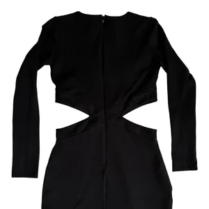Lulus Womens S Black Cutout‎ Long Sleeve Bodycon Maxi Dress Back Slit thumbnail 8