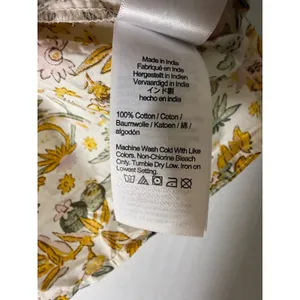 J crew XXL Yellow Floral Pintuck Ruffle Neck Cotton sleeveless Blouse BL078 thumbnail 5
