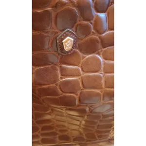 Ralph Lauren Signature Safari Embossed Tote Bag Brown Faux Leather LRG thumbnail 12