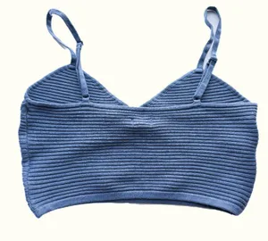 Aerie NWT Take Charge Sweater Corset Tank Top Cropped Blue Size Large L NEW thumbnail 7